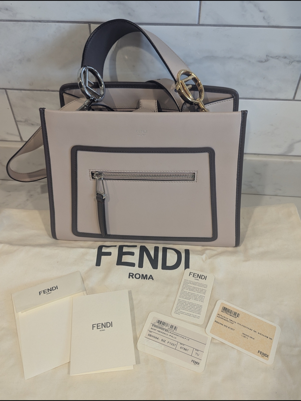 Fendi Runaway Leather Tote Bag